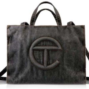 Medium Telfar Black Denim